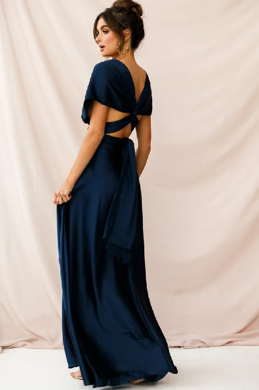 Ariana Multiway Mid Sleeve Maxi Dress Navy