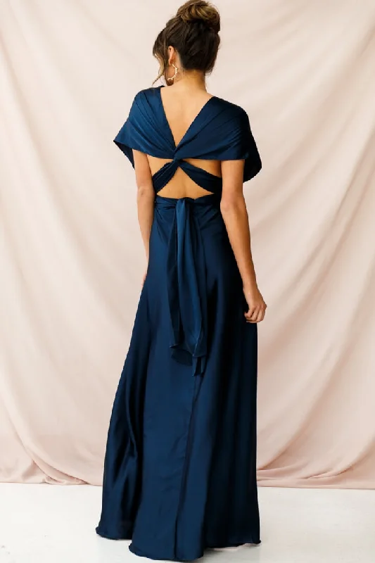 Ariana Multiway Mid Sleeve Maxi Dress Navy