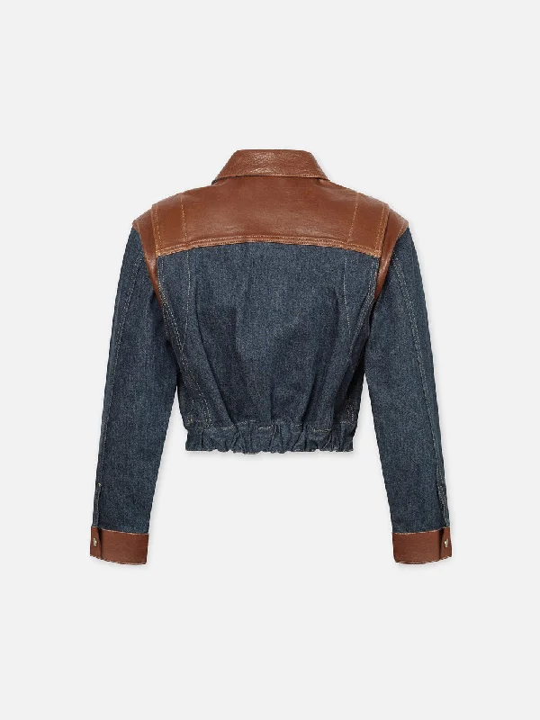 Atelier Denim And Leather Bomber -- Arlow