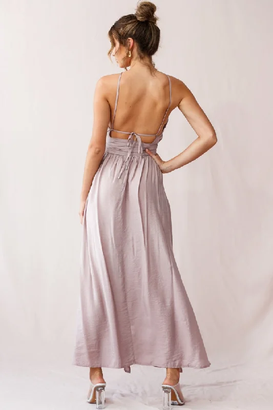 Athena High Split Maxi Dress Mauve