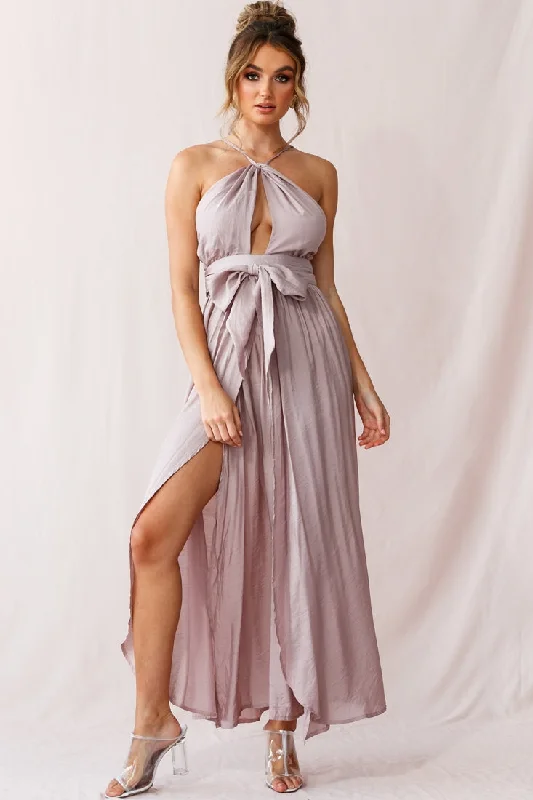 Athena High Split Maxi Dress Mauve