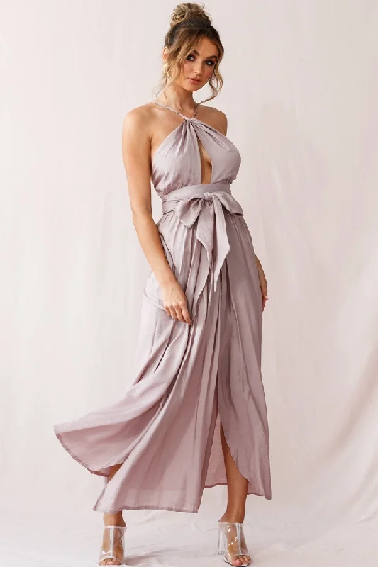 Athena High Split Maxi Dress Mauve