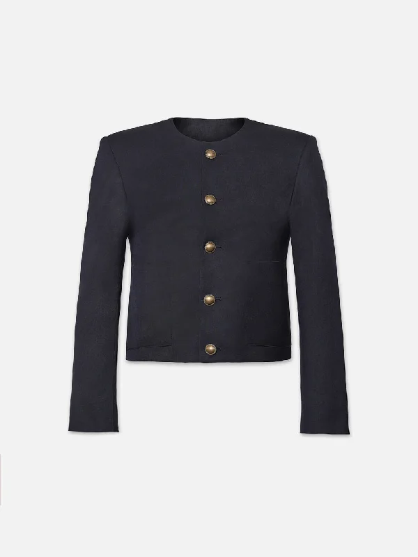 Button Front Jacket -- Navy