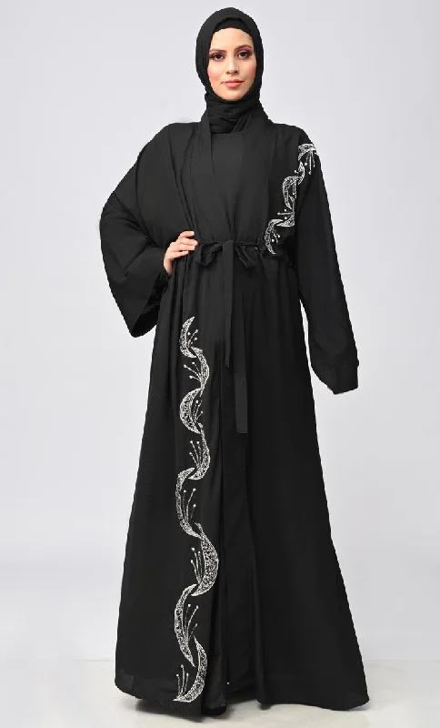 Buy Modest Islamic Embroidered Detailing Shrug\Bisht