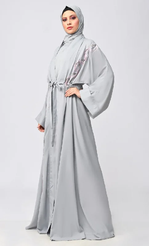 Buy Modest Islamic Embroidered Detailing Shrug\Bisht