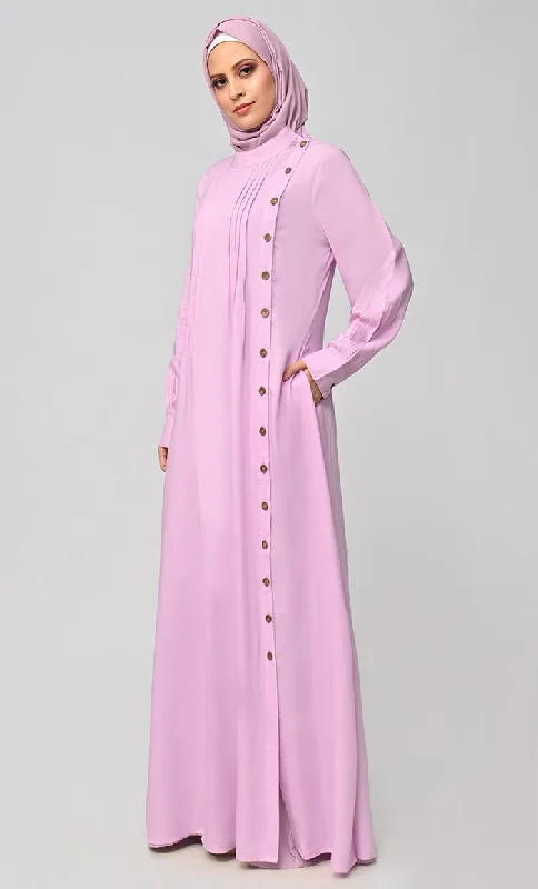 Buy Soft Rayon Button Down Abaya With Pockets