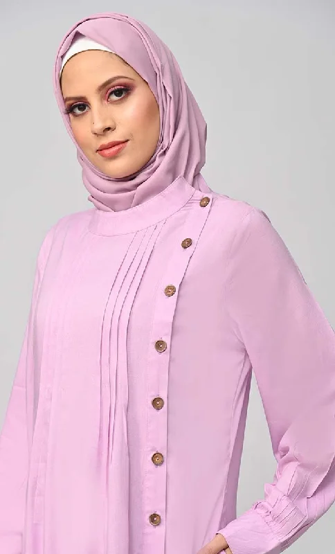 Buy Soft Rayon Button Down Abaya With Pockets