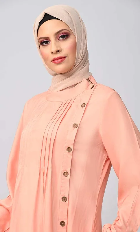 Buy Soft Rayon Button Down Abaya With Pockets