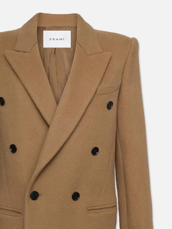 Double Breasted Tailored Coat -- Camel