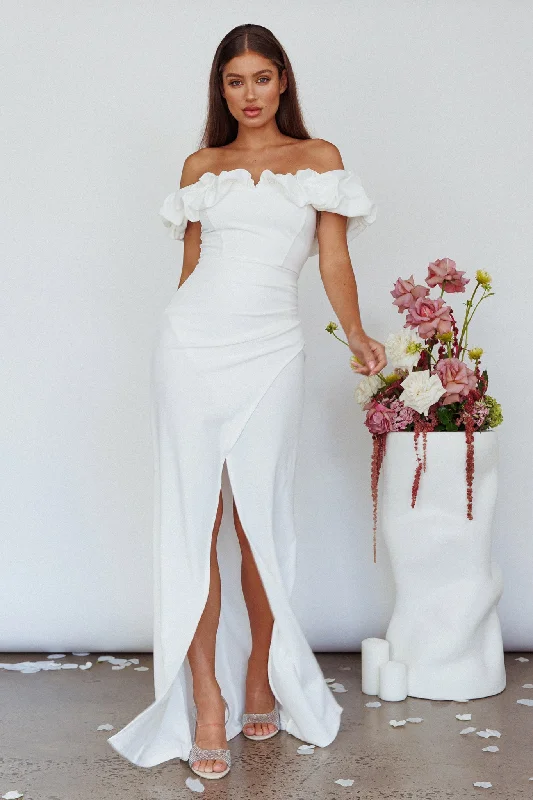 Gardena Off-Shoulder Maxi Dress Ivory