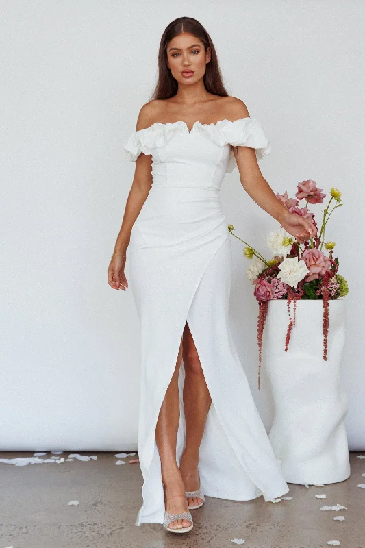 Gardena Off-Shoulder Maxi Dress Ivory