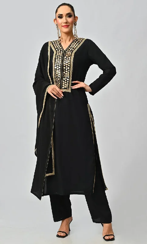 Islamic Jamil Mirror Work Detailing Salwar Suit