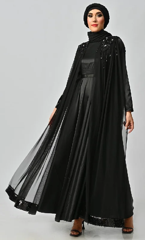 Islamic Princess Black Beautiful Elegant Designer Abaya