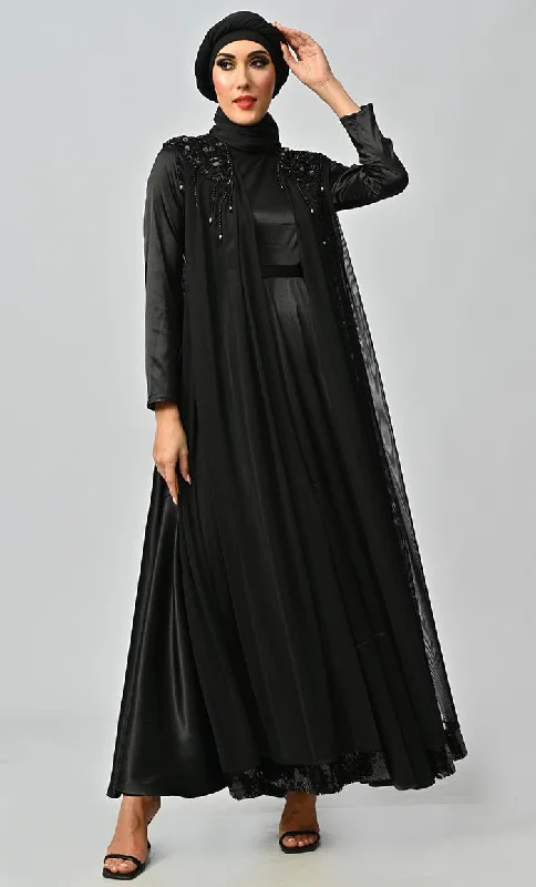 Islamic Princess Black Beautiful Elegant Designer Abaya