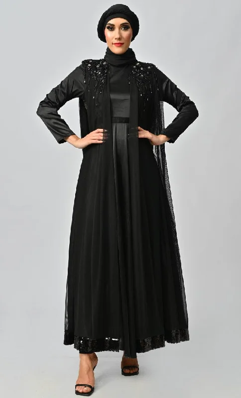 Islamic Princess Black Beautiful Elegant Designer Abaya