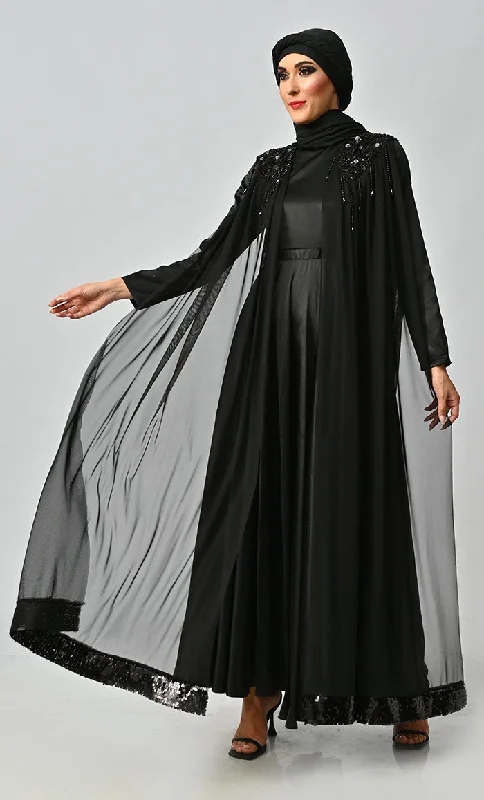 Islamic Princess Black Beautiful Elegant Designer Abaya