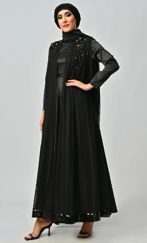 Islamic Princess Black Beautiful Elegant Designer Abaya