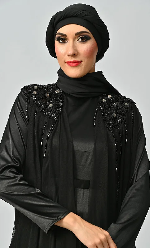 Islamic Princess Black Beautiful Elegant Designer Abaya