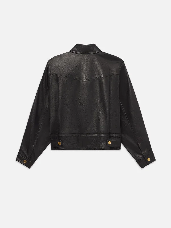 Leather Heart Jacket -- Black