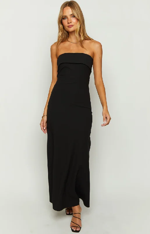 Lei Strapless Black Maxi Dress