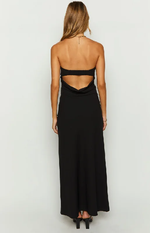 Lei Strapless Black Maxi Dress