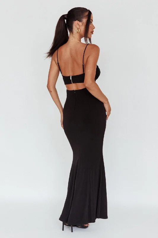 Marcella Keyhole Bust Maxi Dress Black