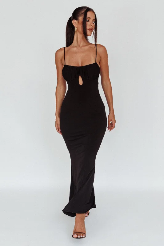 Marcella Keyhole Bust Maxi Dress Black