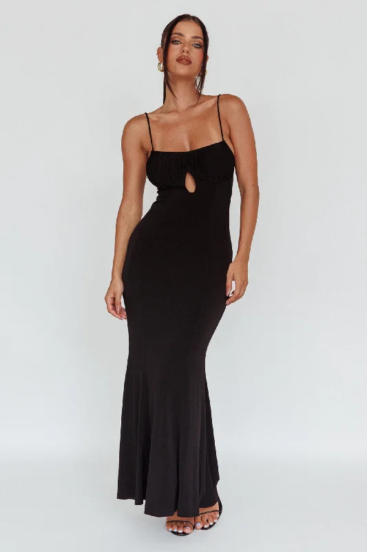 Marcella Keyhole Bust Maxi Dress Black