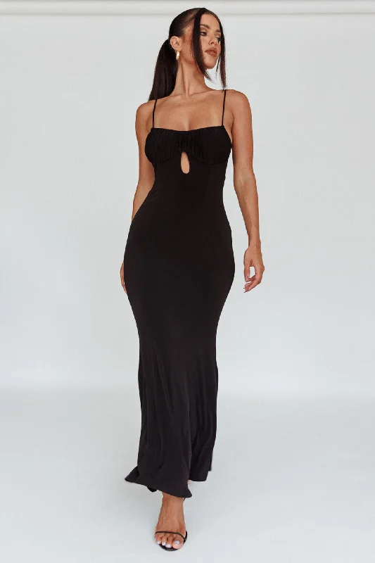 Marcella Keyhole Bust Maxi Dress Black