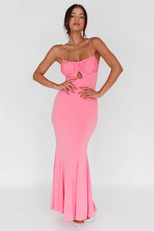 Marcella Keyhole Bust Maxi Dress Pink