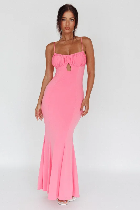 Marcella Keyhole Bust Maxi Dress Pink