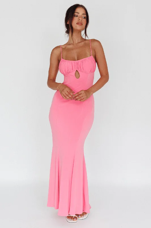 Marcella Keyhole Bust Maxi Dress Pink