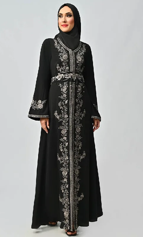 Mexico Moroccan Style Beautiful Sequins And Zari Work Detailing Abaya