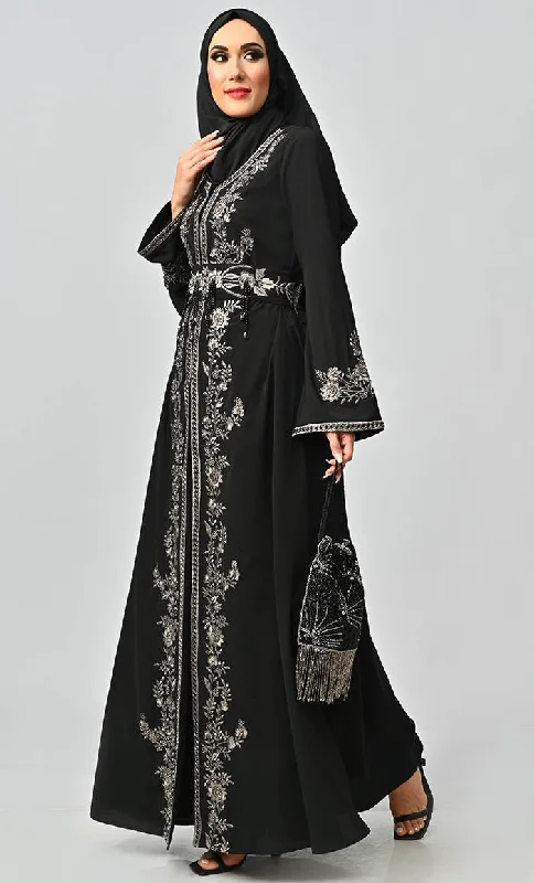 Mexico Moroccan Style Beautiful Sequins And Zari Work Detailing Abaya