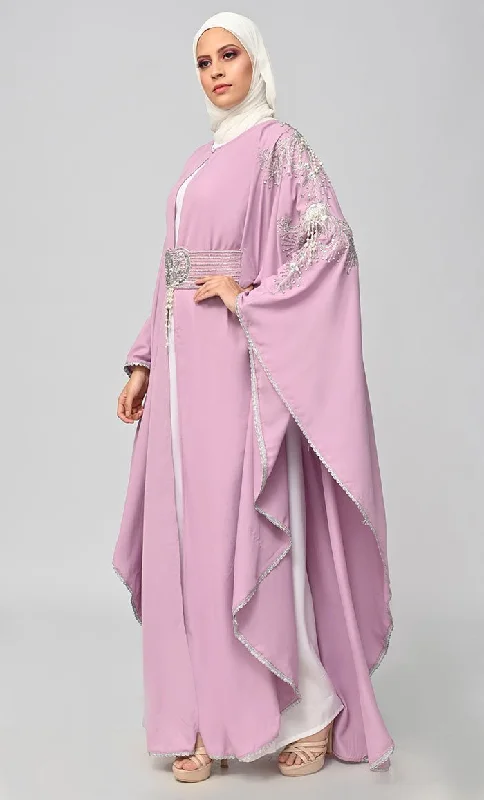 New Butterfly Cut Embroidered Kaftan Style Abaya