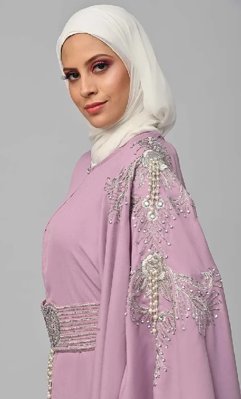 New Butterfly Cut Embroidered Kaftan Style Abaya