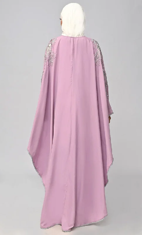 New Butterfly Cut Embroidered Kaftan Style Abaya