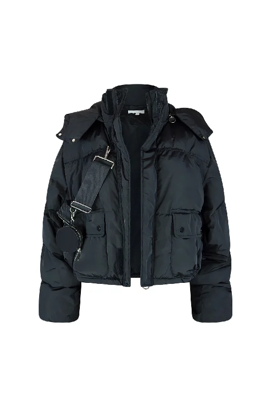 Up Front Puffer Jacket With Strap