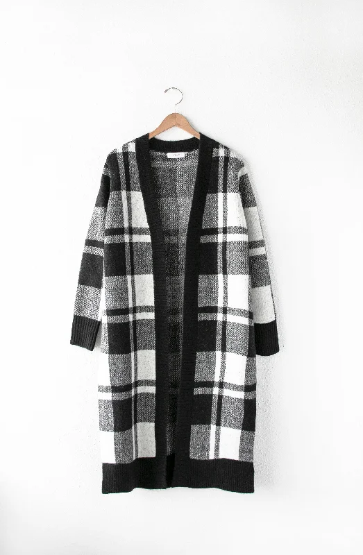 Rami Cozy Check Longline Cardigan