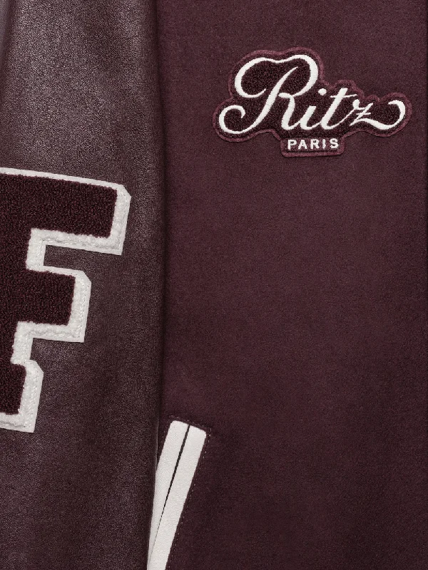 Ritz Unisex Varsity Jacket -- Bordeaux