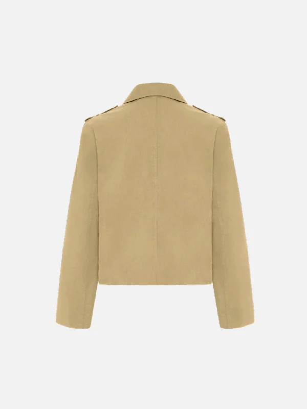 Short Trench Jacket -- Khaki