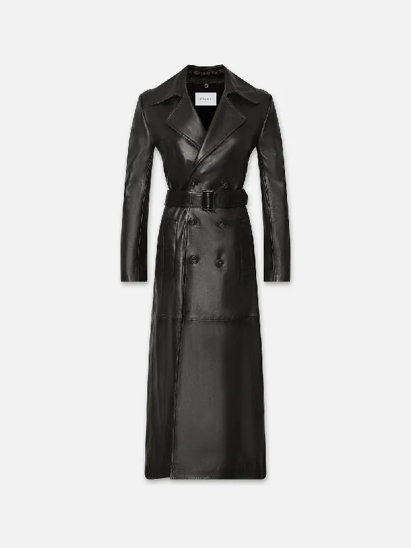 Leather Trench -- Black