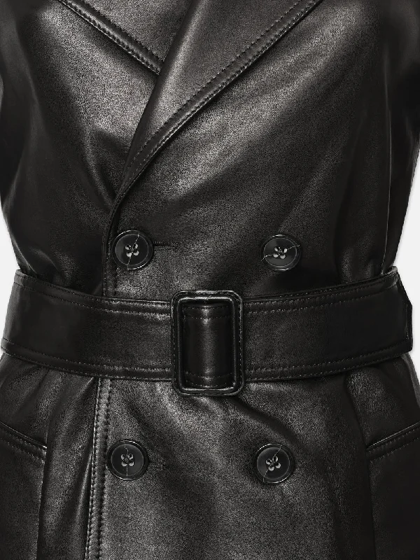 Leather Trench -- Black