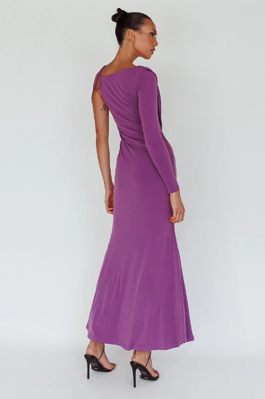 Star Walker One Sleeve Maxi Dress Purple