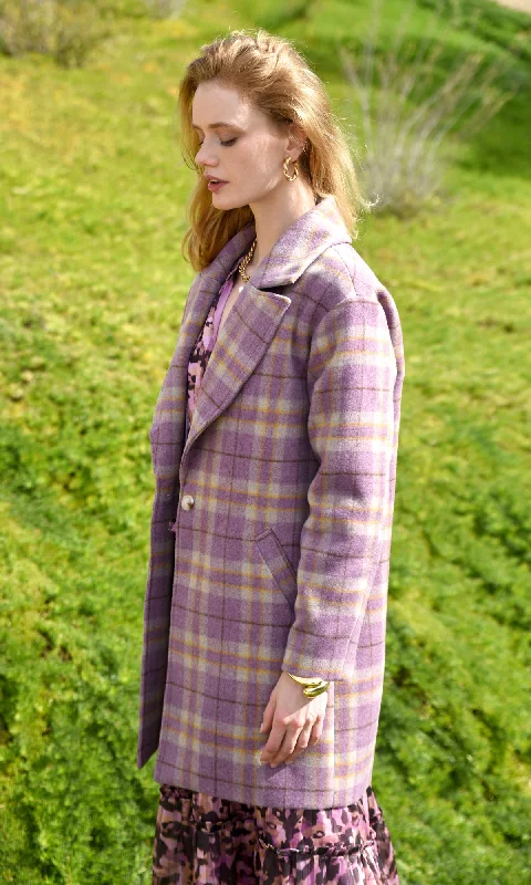 Tanya Wide Lapel Check Coat