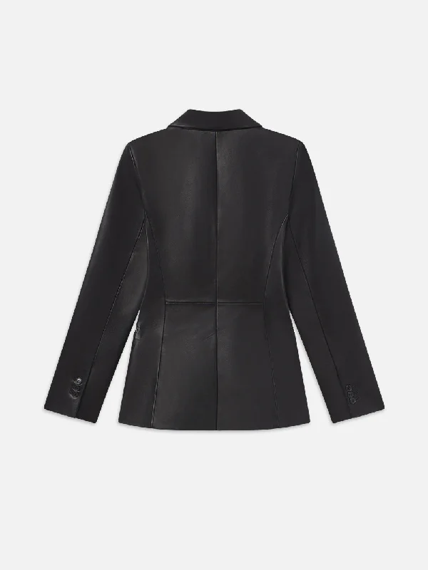 The Femme Leather Blazer -- Black