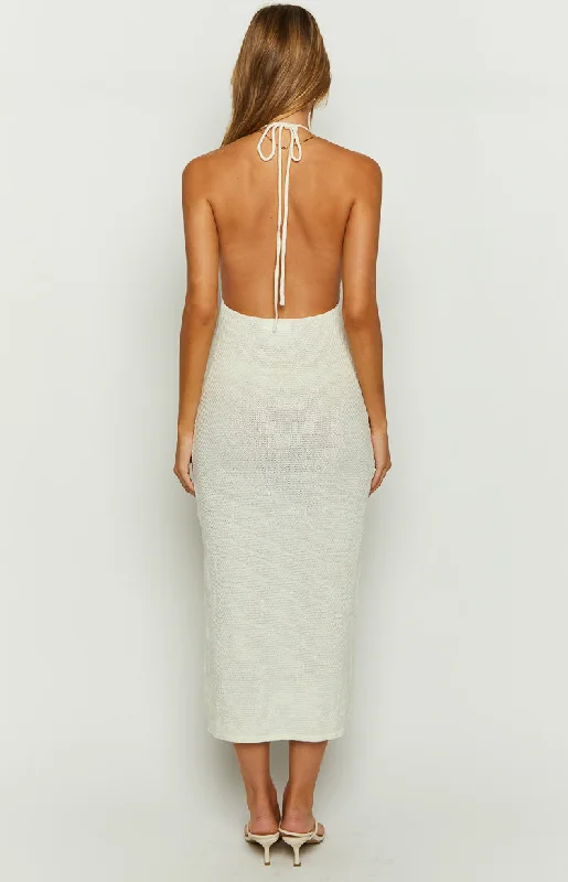 Tucson White Crochet Maxi Dress