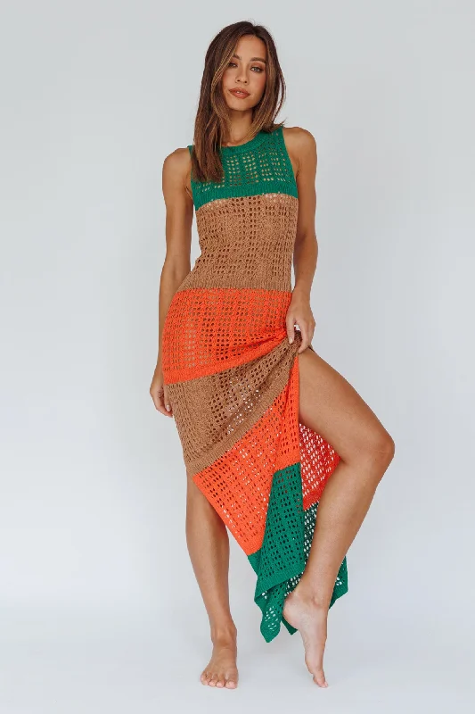 Wild Thing Crochet Maxi Dress Green