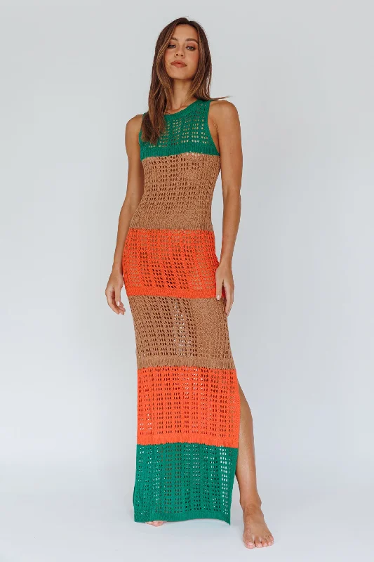 Wild Thing Crochet Maxi Dress Green