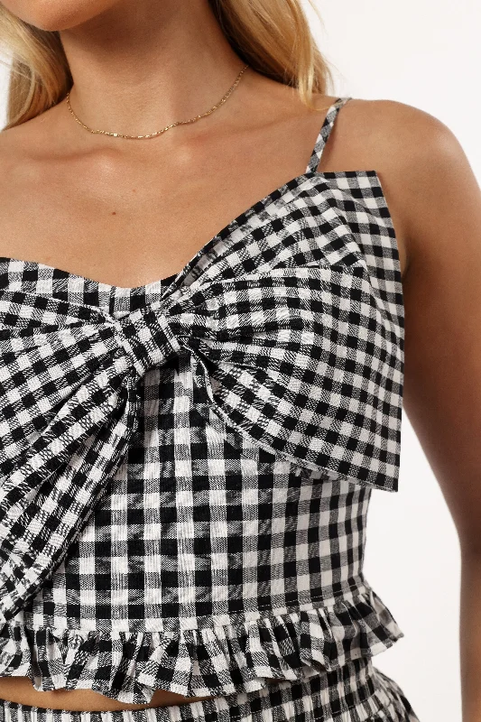 Bambi Top - Black Gingham